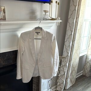 H&M White Blazer Classic Tailored linen blend Suit Jacket